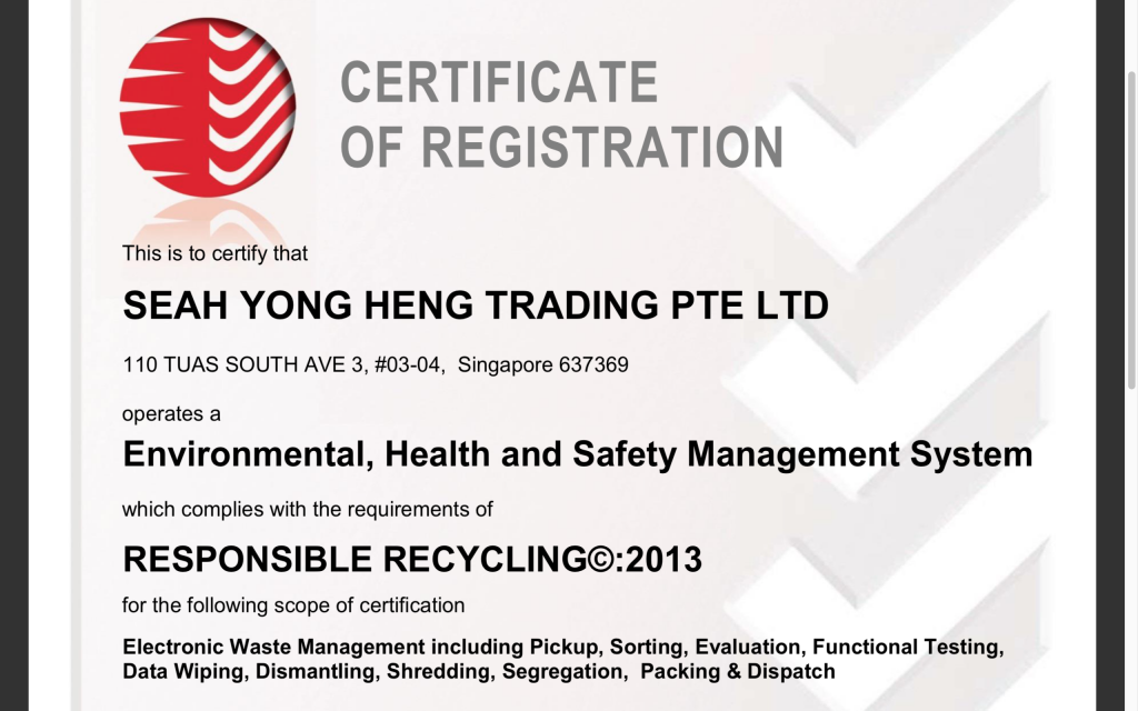 SYH Trading Singapore R2 SERI Recycler