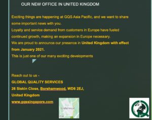 GQS is proud to announce certification support services in UK.
