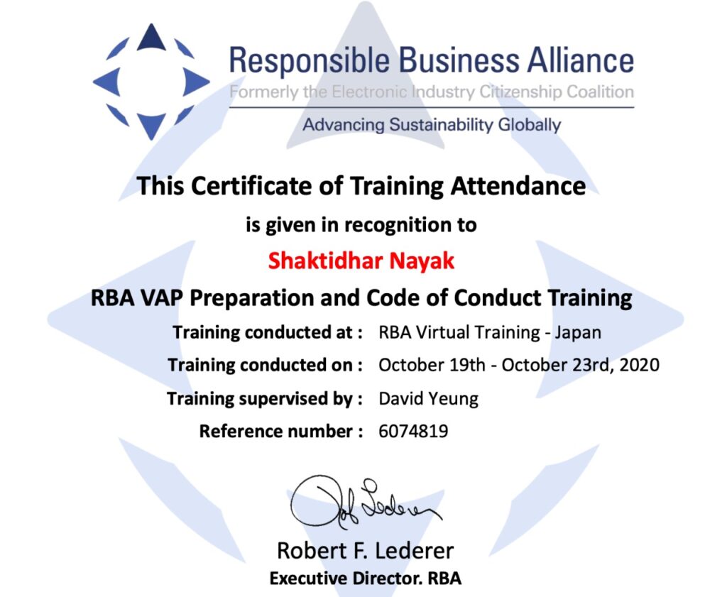 RBA Version 6 Consultancy, audit