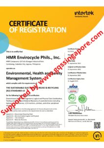 HMR PHILIPPINES FIRST TO BE R2 RESPONSIBLE RECYCLING CERTIFIED FOR TESTING AND REPAIR OF LAPTOPS AND APPLE I PHONES, APPLE I PADS