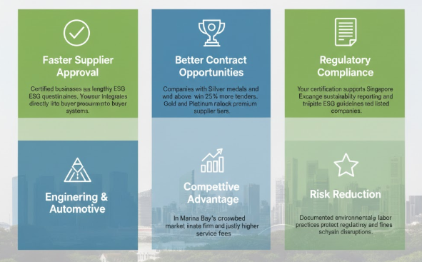 Benefits of Ecovadis certification services in Marina Bay