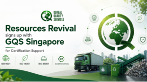 Read more about the article Resources Revival signs up with GQS Singapore for ISO 9001, ISO 14001, ISO 45001, R2 Certification support